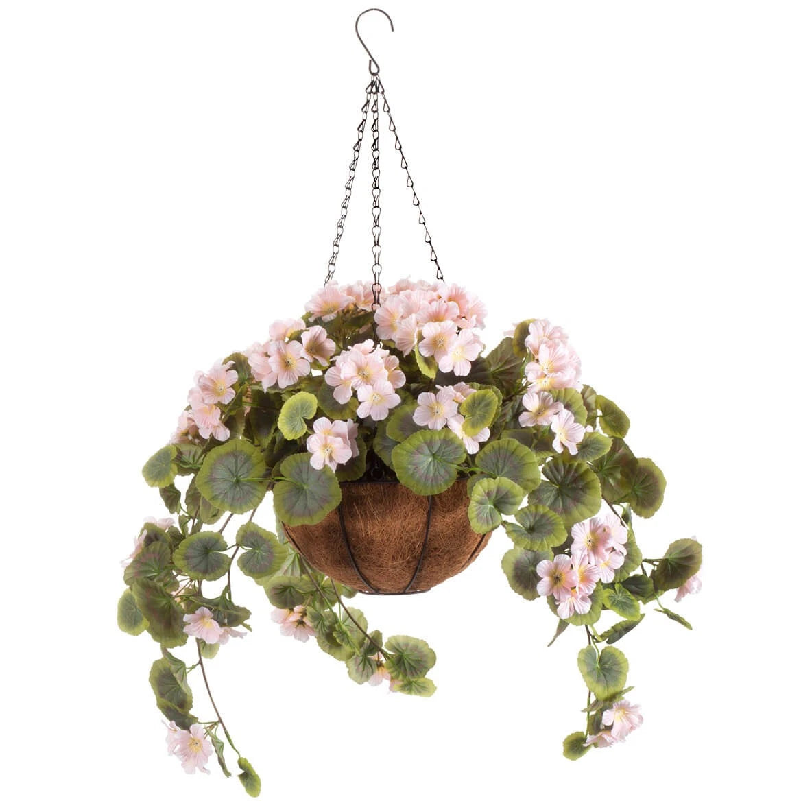 OakRidge Fully Assembled Artificial Geranium Hanging Basket