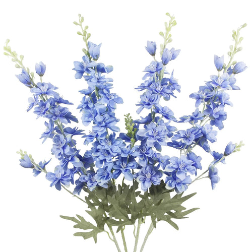 4Pcs Blue Delphinium Artificial Flowers 33.5" Silk Flowers Bulk Larkspur Arti...